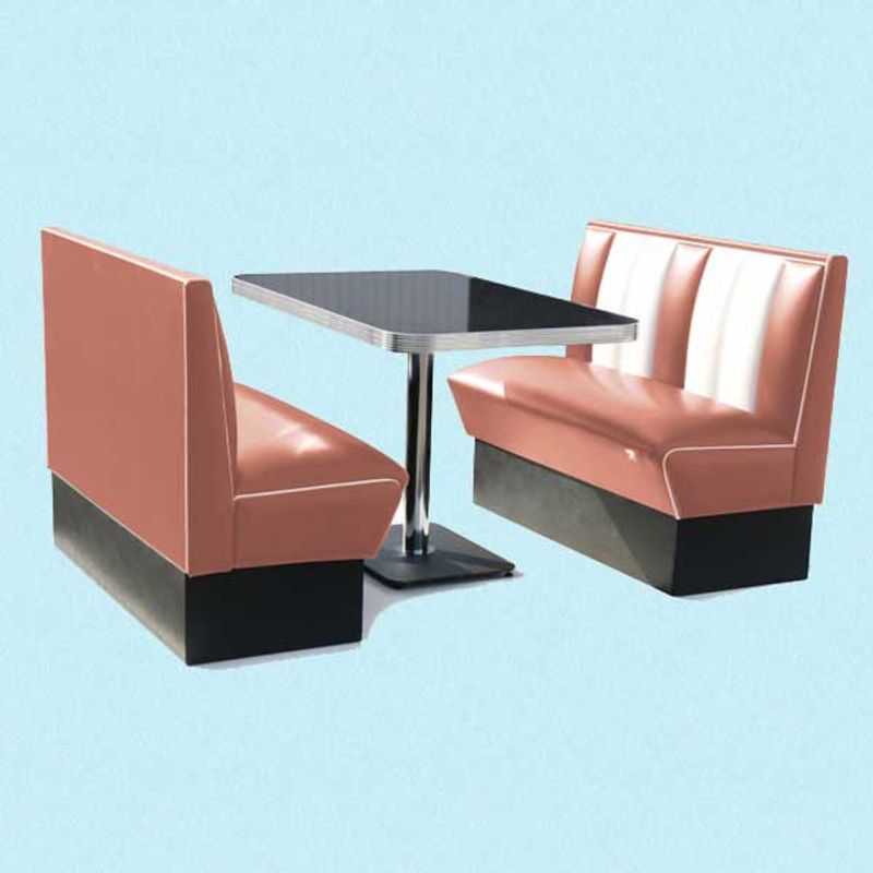 Dinerbooth sett komplett med bord 120 cm 