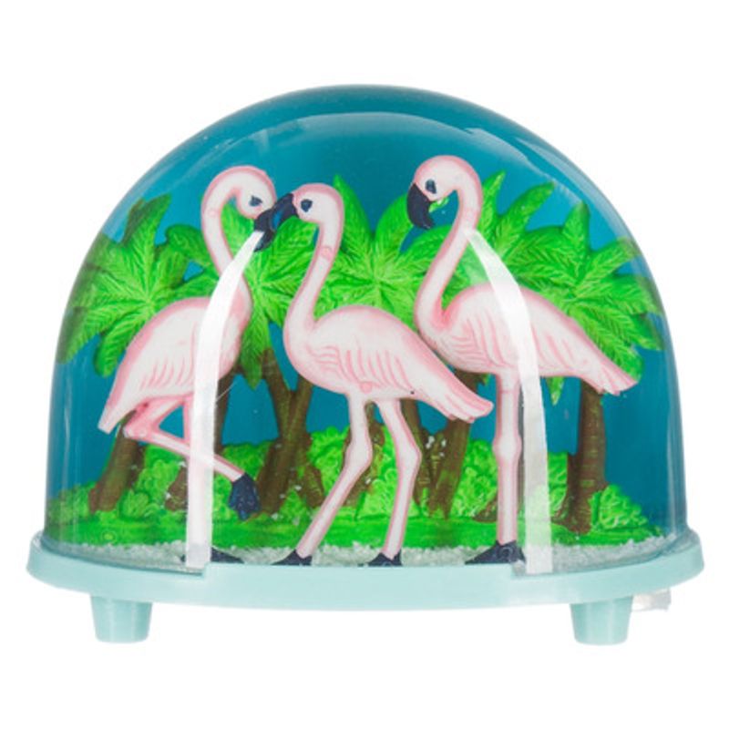 Snøkule flamingoer og palmer