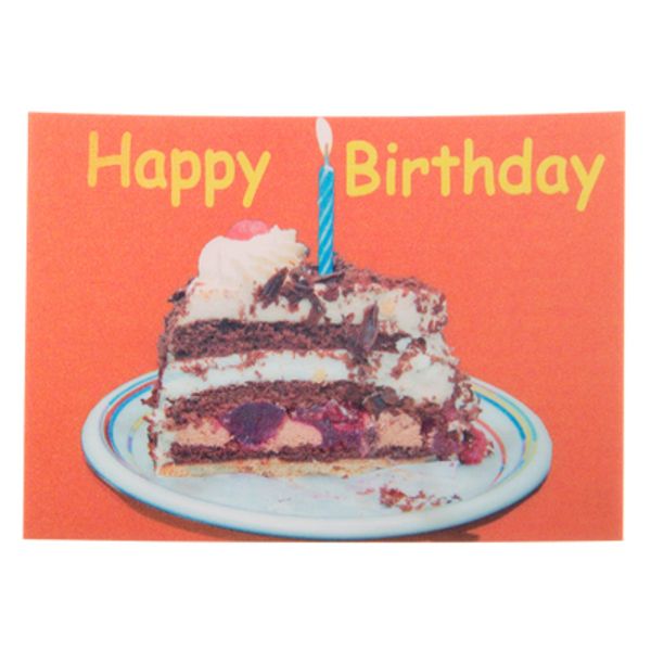 Kort 3D med bursdagskake som forsvinner