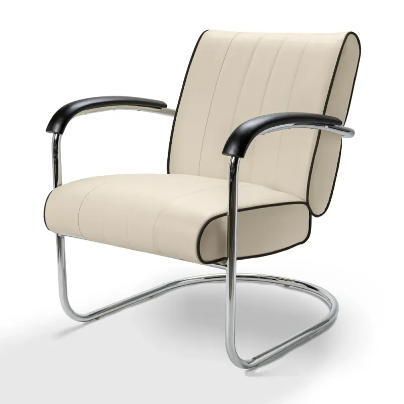 Pullman loungestol offwhite BP Chrome