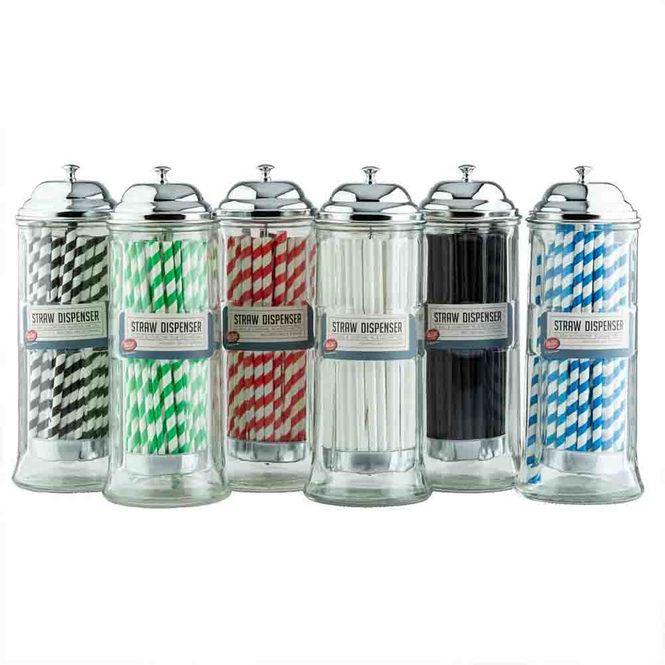 Hovedbilde  Sugerørdispenser i glass