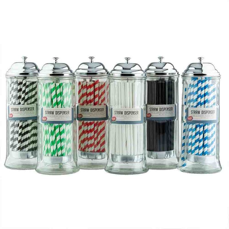  Sugerørdispenser i glass