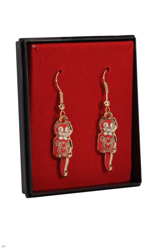 Kit-Cat øredobber rød og gull