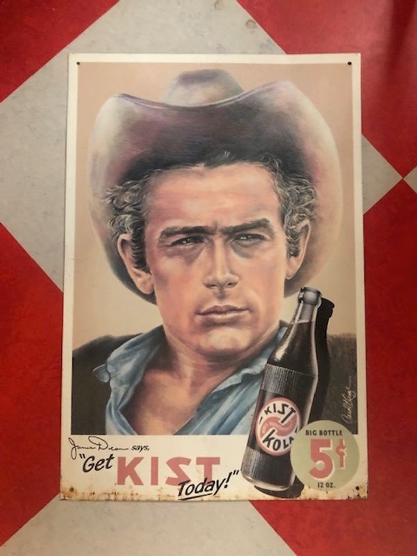 Vintage Metallskilt James Dean for Kist Kola