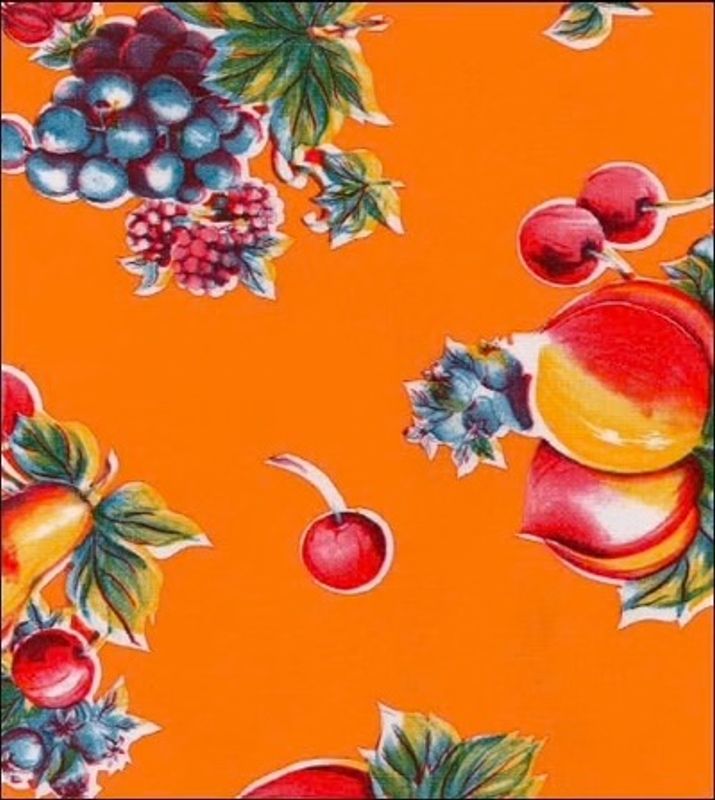 Voksduk orange med frukter
